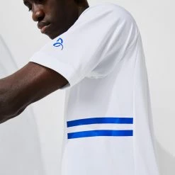 Lacoste Men's Novak Djokovic Ultra Dry Polo - White/Blue 8 Lacoste Men's Novak Djokovic Ultra Dry Polo - White/Blue -Yonex Shop 4 69520