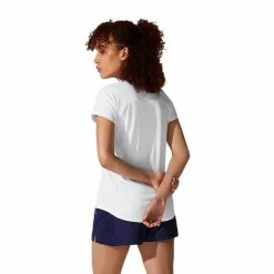 Asics Women's Short Sleeve Piping Tee - Brilliant White 8 Asics Women's Short Sleeve Piping Tee - Brilliant White -Yonex Shop 4 70395