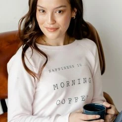 Happiness Is... Women's Morning Coffee Sweatshirt - Ballet Pink -Yonex Shop 4 72630
