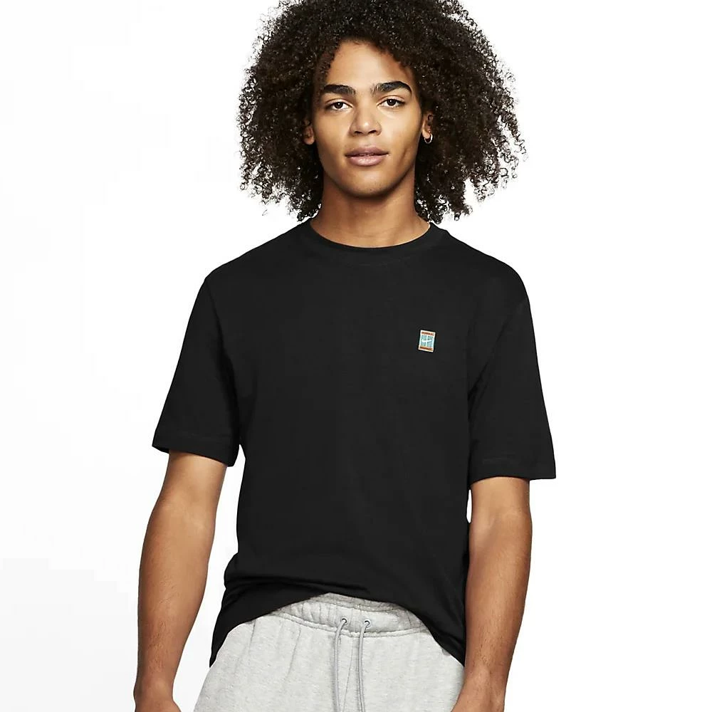 Nike Men's Emblem Court Tee - Black/Washed Teal 4 Nike Men's Emblem Court Tee - Black/Washed Teal - Image 4