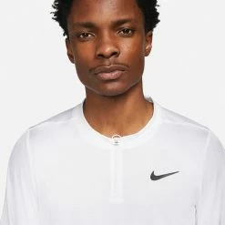 Nike Men's Advantage 1/2 Zip Longsleeve - White 8 Nike Men's Advantage 1/2 Zip Longsleeve - White -Yonex Shop 4 75485