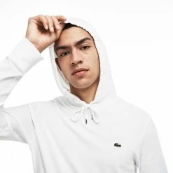 Lacoste Men's Classic Cotton Tee Hoody - White -Yonex Shop 4 75565
