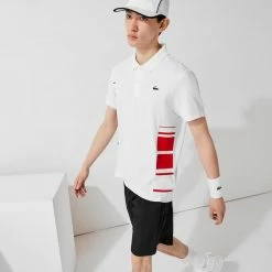 Lacoste Men's Sport Colourblock Pique Polo - White/Black 7 Lacoste Men's Sport Colourblock Pique Polo - White/Black -Yonex Shop 4 76375