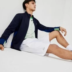 Lacoste Men's Sport Jacquard Short - White/Navy Blue 8 Lacoste Men's Sport Jacquard Short - White/Navy Blue -Yonex Shop 4 76479