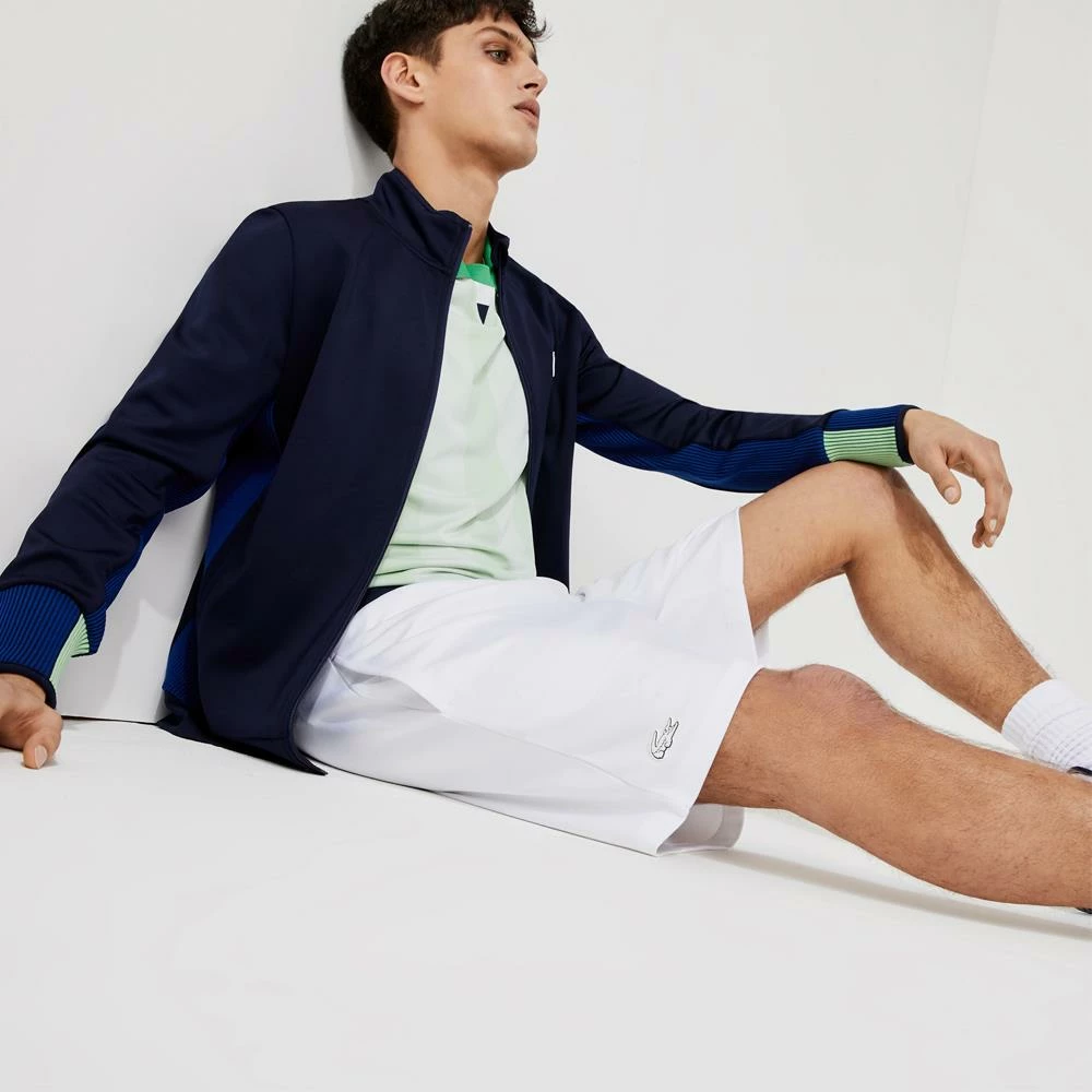 Lacoste Men's Sport Jacquard Short - White/Navy Blue 4 Lacoste Men's Sport Jacquard Short - White/Navy Blue - Image 4
