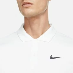 Nike Men's DriFit Solid Polo - White/Black 8 Nike Men's DriFit Solid Polo - White/Black -Yonex Shop 4 76727