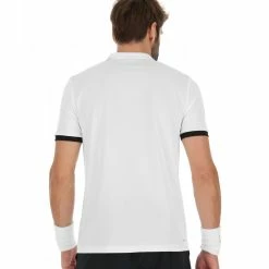 Lotto Men's Top IV Polo - Bright White/All Black -Yonex Shop 4 77705