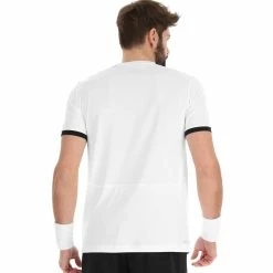 Lotto Men's Top IV Tee - Bright White/All Black -Yonex Shop 4 77709