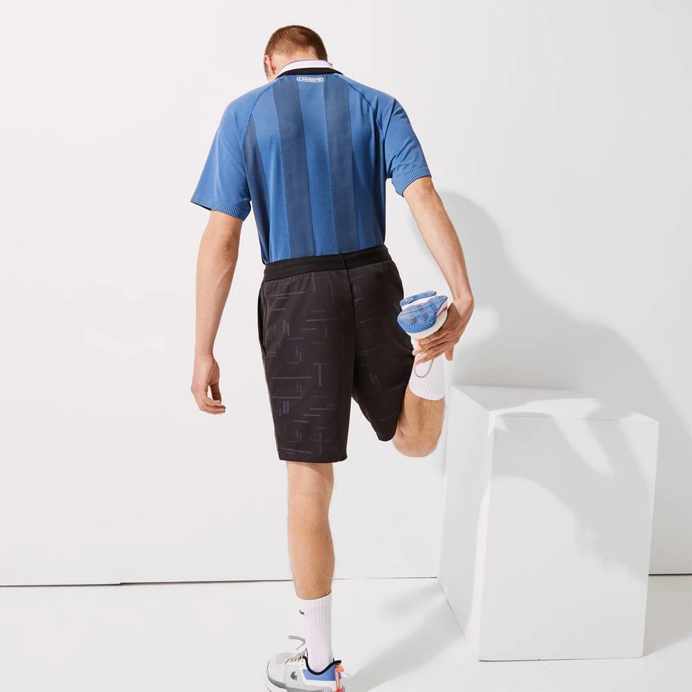 Lacoste Men's Sport Jacquard Short - Black/White 4 Lacoste Men's Sport Jacquard Short - Black/White - Image 4