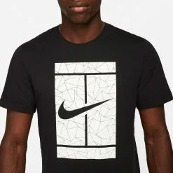 Nike Men's Seasonal Court Tee - Black/White -Yonex Shop 4 78512