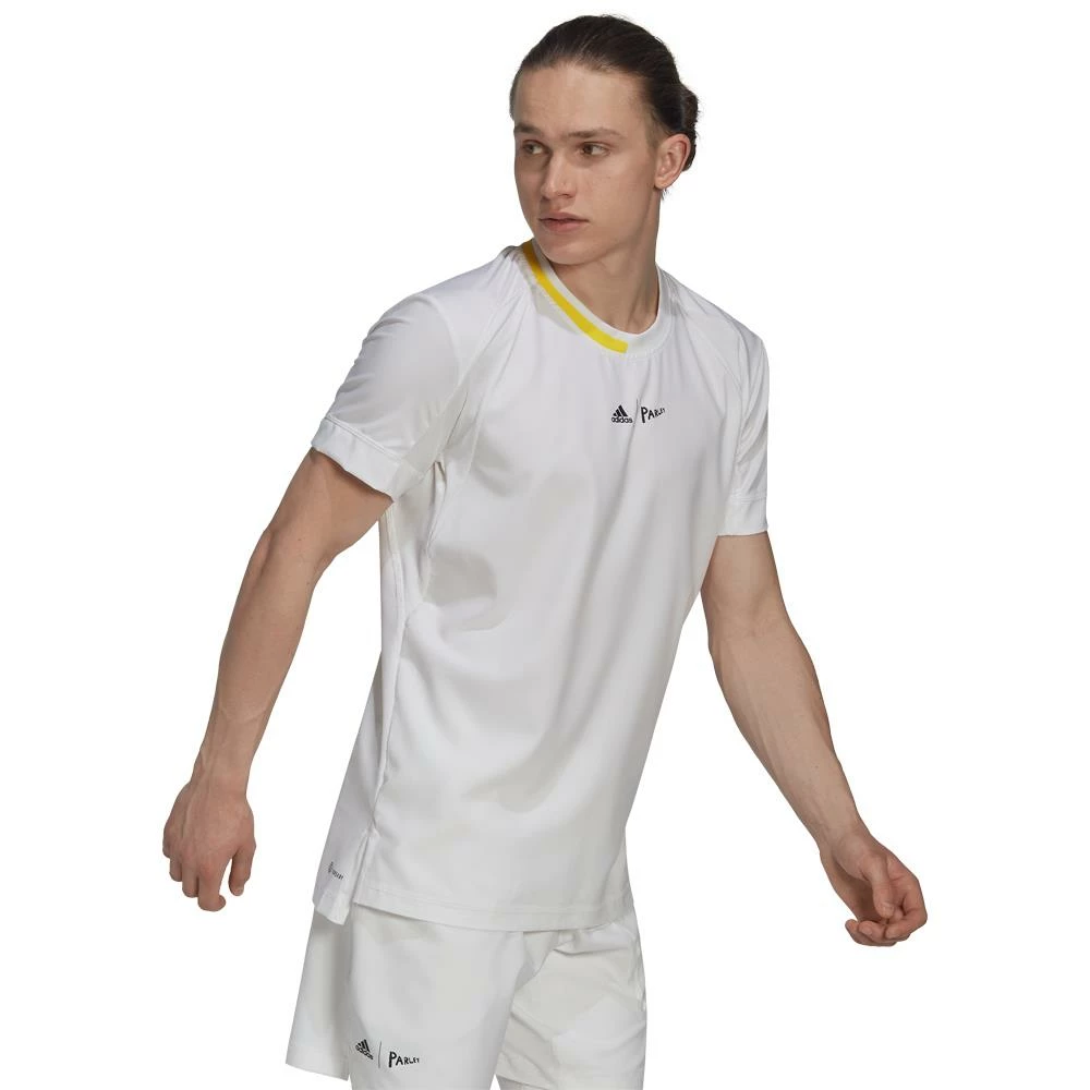Adidas London Woven Tee - White/Impact Yellow 4 Adidas London Woven Tee - White/Impact Yellow - Image 4