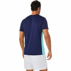 Asics Men's Court Graphic SS Shirt - Brilliant White 5 Asics Men's Court Graphic SS Shirt - Brilliant White -Yonex Shop 4 79398