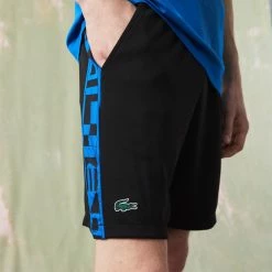 Lacoste Men's Contrast Print Shorts - Black/Blue 7 Lacoste Men's Contrast Print Shorts - Black/Blue -Yonex Shop 4 81093