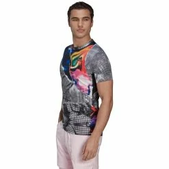 Adidas Men's US Printed FreeLift Tee - White/Multi -Yonex Shop 4 81337