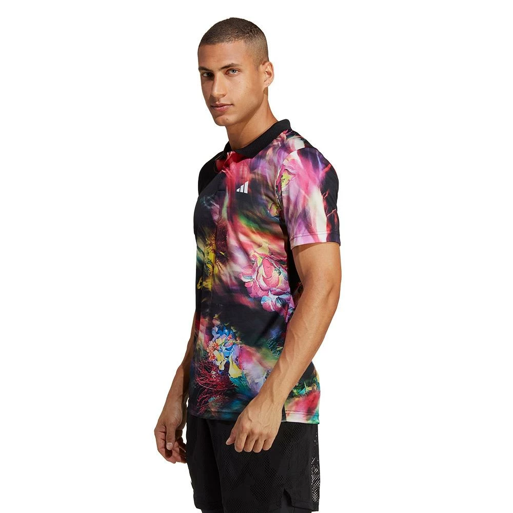 Adidas Men's Melbourne Freelift Polo - Multicolour / Black 4 Adidas Men's Melbourne Freelift Polo - Multicolour / Black - Image 4