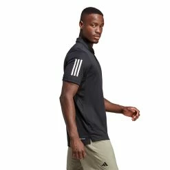Adidas Men's Club 3 Stripe Polo - Black -Yonex Shop 4 82333