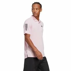 Adidas Men's Club 3 Stripe Polo - Clear Pink -Yonex Shop 4 82338