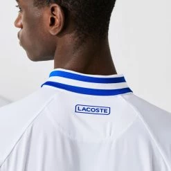Lacoste Men's Novak Djokovic Ultra Dry Polo - White/Blue 9 Lacoste Men's Novak Djokovic Ultra Dry Polo - White/Blue -Yonex Shop 5 69520