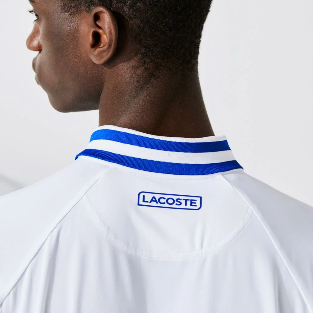 Lacoste Men's Novak Djokovic Ultra Dry Polo - White/Blue 5 Lacoste Men's Novak Djokovic Ultra Dry Polo - White/Blue - Image 5