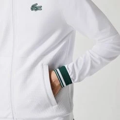 Lacoste Men's Sport Technical Zip Sweatshirt - White -Yonex Shop 5 73496