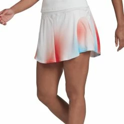 Adidas Women's Melbourne Match Skirt - White/Vivid Red -Yonex Shop 5 74915