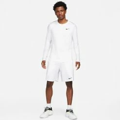 Nike Men's Advantage 1/2 Zip Longsleeve - White 9 Nike Men's Advantage 1/2 Zip Longsleeve - White -Yonex Shop 5 75485
