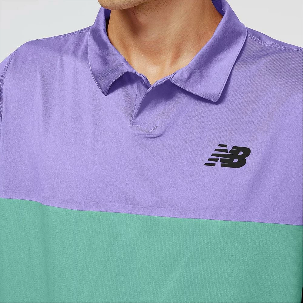 New Balance Men's Tournament Polo - Vibrant Violet/Multi 5 New Balance Men's Tournament Polo - Vibrant Violet/Multi - Image 5