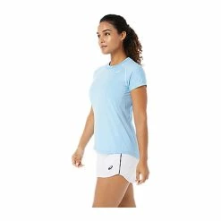 Asics Women's Court Piping Shirt - Arctic Blue -Yonex Shop 5 79408