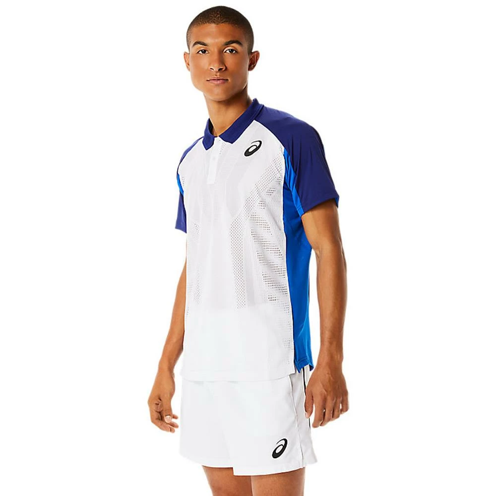 Asics Men's Match Actibreeze Polo - Brilliant White/Dive Blue 5 Asics Men's Match Actibreeze Polo - Brilliant White/Dive Blue - Image 5
