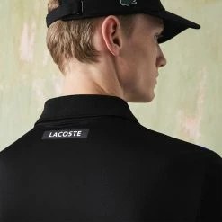 Lacoste Men's Sport Colour Block Pique Polo - Black/Blue -Yonex Shop 5 81081