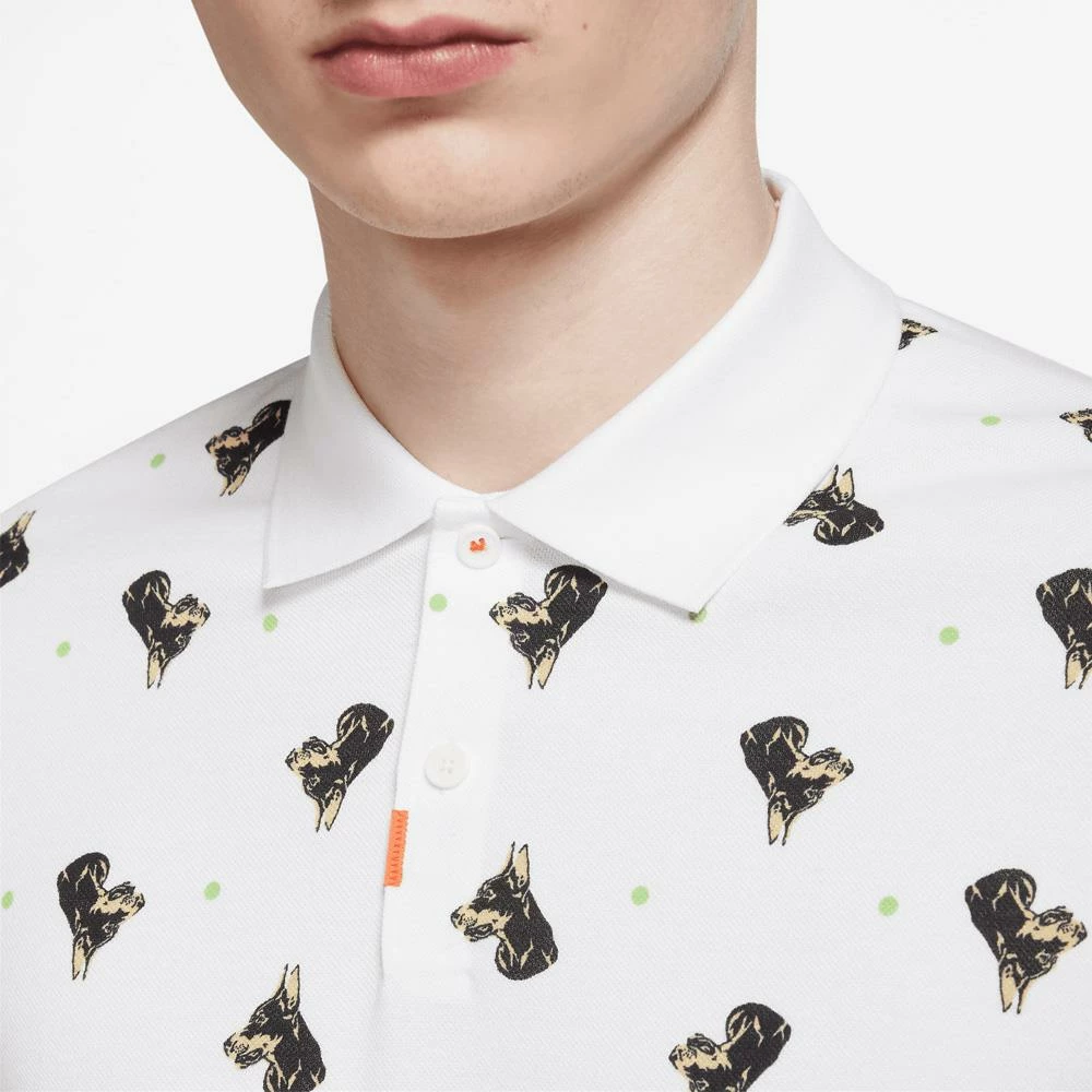 Nike Men's DriFit Printed Polo - White 4 Nike Men's DriFit Printed Polo - White - Image 4