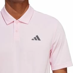Adidas Men's Club 3 Stripe Polo - Clear Pink -Yonex Shop 5 82338