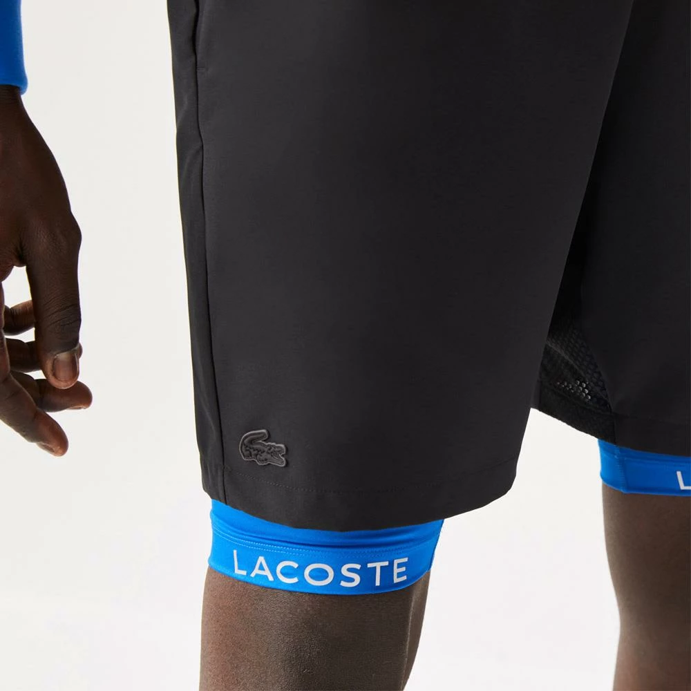 Lacoste Men's Sport 2 In 1 Shorts - Black/Blue 6 Lacoste Men's Sport 2 In 1 Shorts - Black/Blue - Image 6