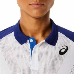 Asics Men's Match Actibreeze Polo - Brilliant White/Dive Blue 11 Asics Men's Match Actibreeze Polo - Brilliant White/Dive Blue -Yonex Shop 6 80899