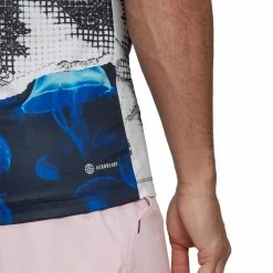 Adidas Men's US Printed FreeLift Tee - White/Multi -Yonex Shop 6 81337