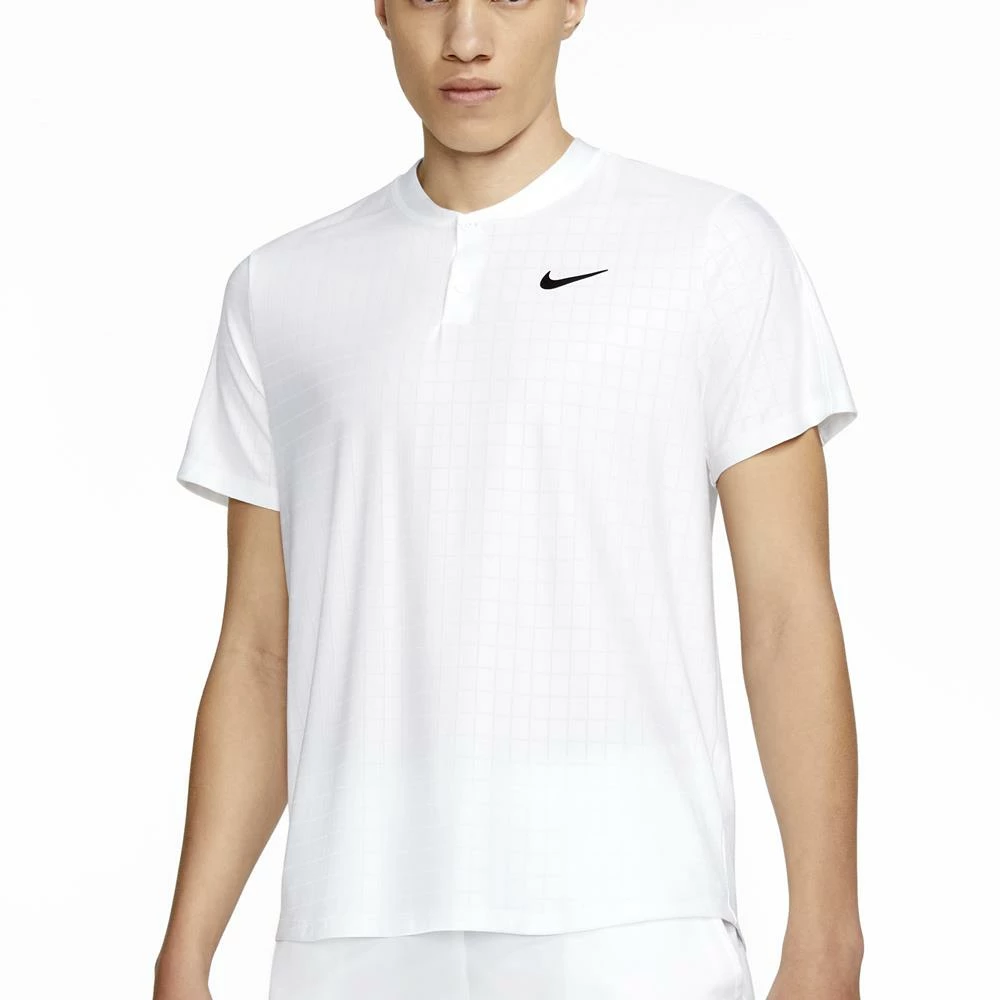 Nike Men's Advantage Henley Polo - White 3 Nike Men's Advantage Henley Polo - White - Image 3