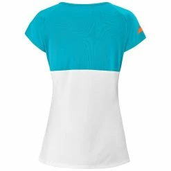 Babolat Women's Play Cap Sleeve Top - White/Blue 5 Babolat Women's Play Cap Sleeve Top - White/Blue -Yonex Shop f69970