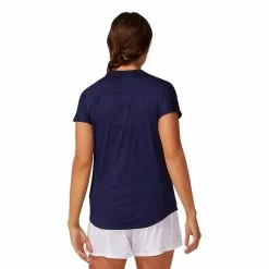 Asics Women's Short Sleeve Piping Tee - Peacoat -Yonex Shop f70399