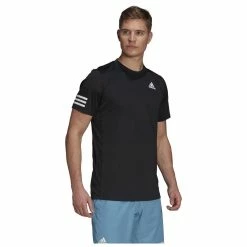 Adidas Men's Club 3 Stripes Tee - Black -Yonex Shop f71693