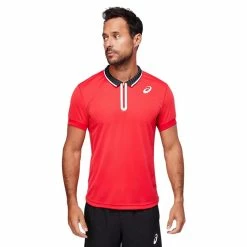 Asics Men's Match Polo - Electric Red 7 Asics Men's Match Polo - Electric Red -Yonex Shop f72785