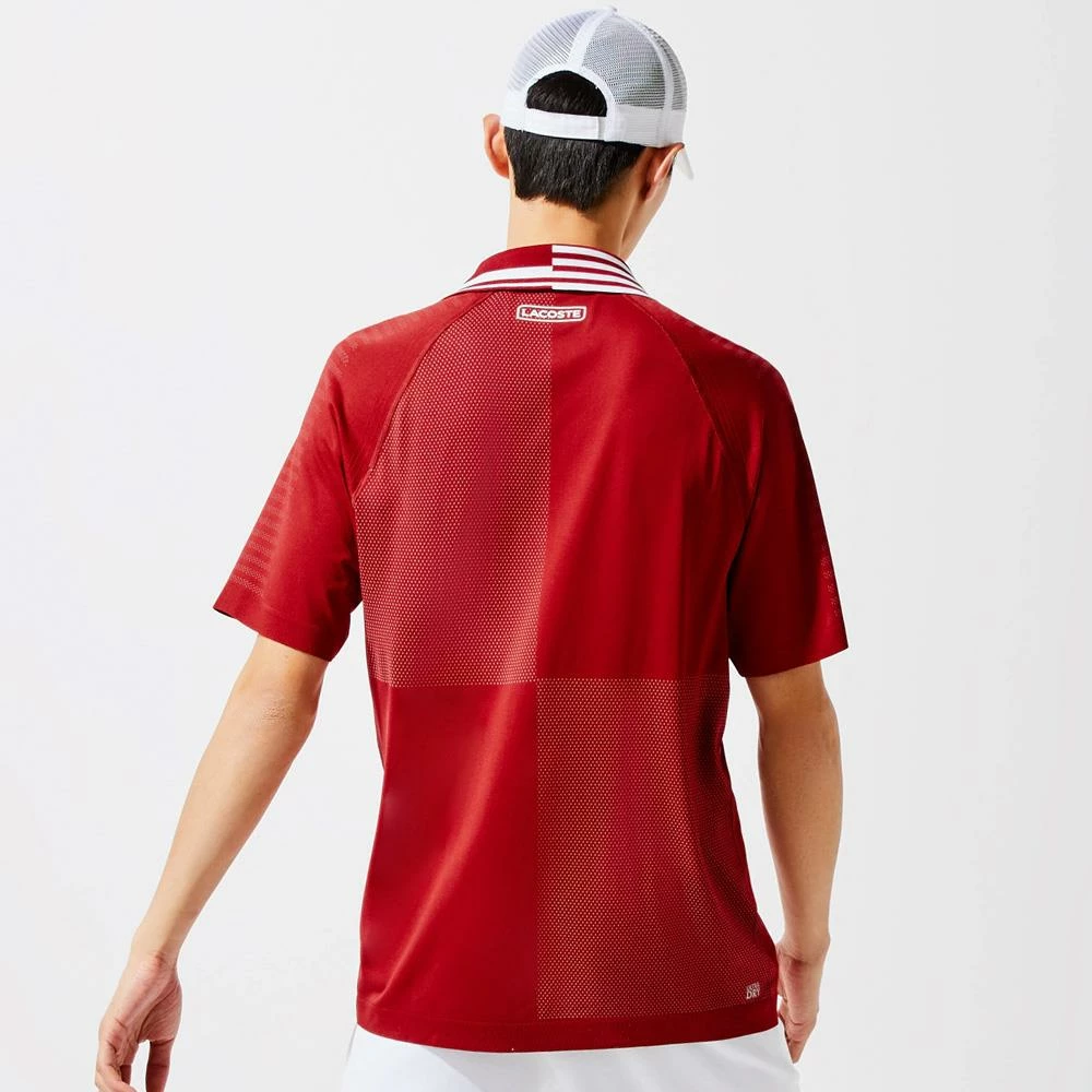 Lacoste Men's Sport Seamless Polo - Red/White 3 Lacoste Men's Sport Seamless Polo - Red/White - Image 3