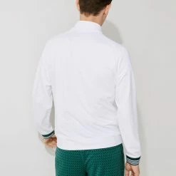 Lacoste Men's Sport Technical Zip Sweatshirt - White -Yonex Shop f73496