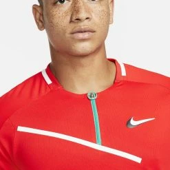 Nike Men's Slam Melbourne Polo - Habanero Red/White -Yonex Shop f75046