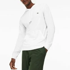 Lacoste Men's Classic Cotton Tee Hoody - White -Yonex Shop f75565
