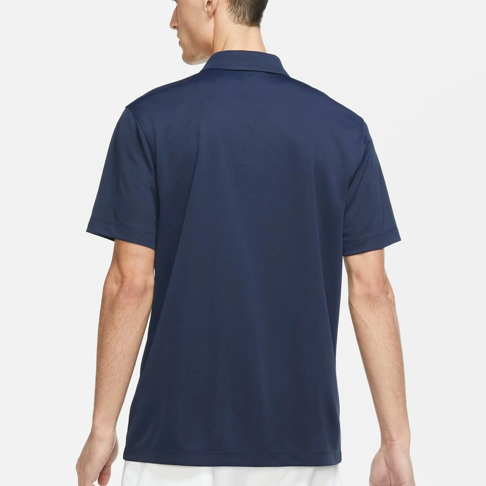 Nike Men's DriFit Solid Polo - Obsidian/White 3 Nike Men's DriFit Solid Polo - Obsidian/White - Image 3