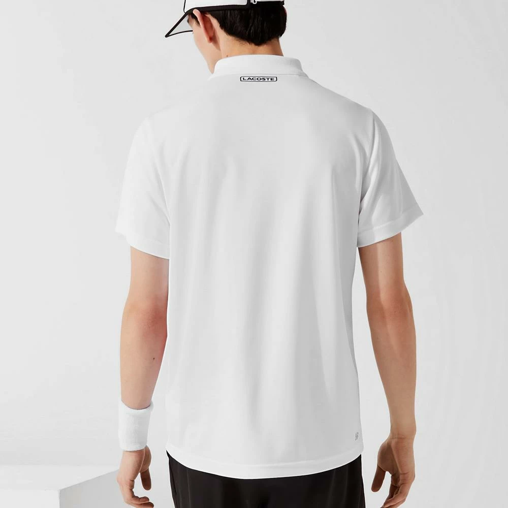 Lacoste Men's Sport Colourblock Pique Polo - White/Black 3 Lacoste Men's Sport Colourblock Pique Polo - White/Black - Image 3