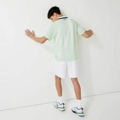 Lacoste Men's Sport Seamless Jacquard Polo - Green/White -Yonex Shop f76457