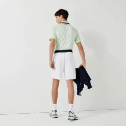 Lacoste Men's Sport Jacquard Short - White/Navy Blue 7 Lacoste Men's Sport Jacquard Short - White/Navy Blue -Yonex Shop f76479