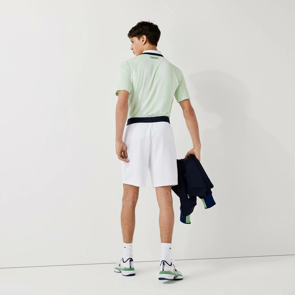 Lacoste Men's Sport Jacquard Short - White/Navy Blue 3 Lacoste Men's Sport Jacquard Short - White/Navy Blue - Image 3