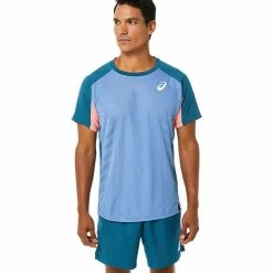 Asics Men's Match Actibreeze Short Sleeve - Light Indigo 5 Asics Men's Match Actibreeze Short Sleeve - Light Indigo -Yonex Shop f77335